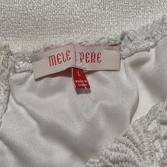 Mele E Pere Womens Lace Bustier Crop Top Large Open Boho Hippie Puff Coquette - Picture 3 of 8